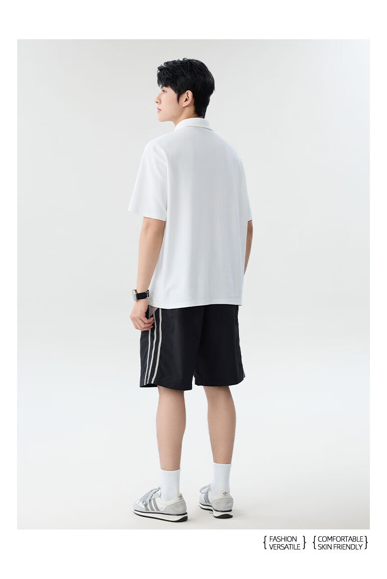 Baleno Short-Sleeve Polo Shirt for Men, Summer Casual Loose T-Shirt, Retro Versatile Five-Sleeve Top, Men's Clothing 2