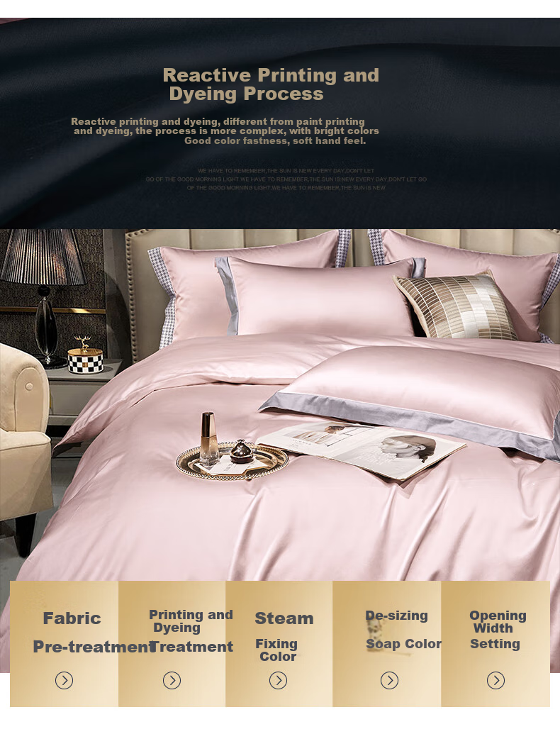 BEYOND Home Textiles, 140 Thread Count Pima Cotton Four-Piece Set, Pure Luxury Sateen Double Bedding Set, Pure Cotton Duvet Cover And Bedsheet, Gift Box Packaging, 180cm 3