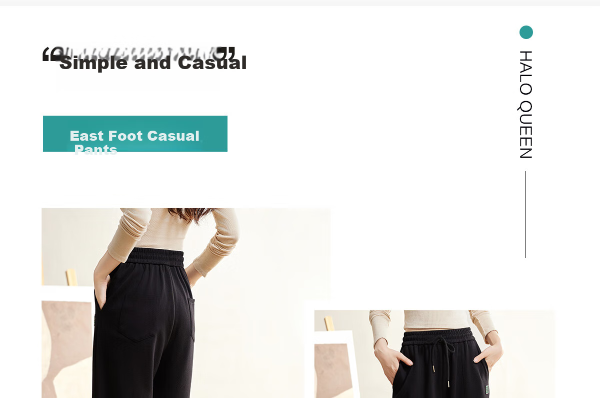 Halo Queen Women's Casual Pants with Drawstring Elastic Waist, Straight-Leg Trousers with Tapered Legs, Slimming And Versatile Sports Pants, New Product H143R1014 5