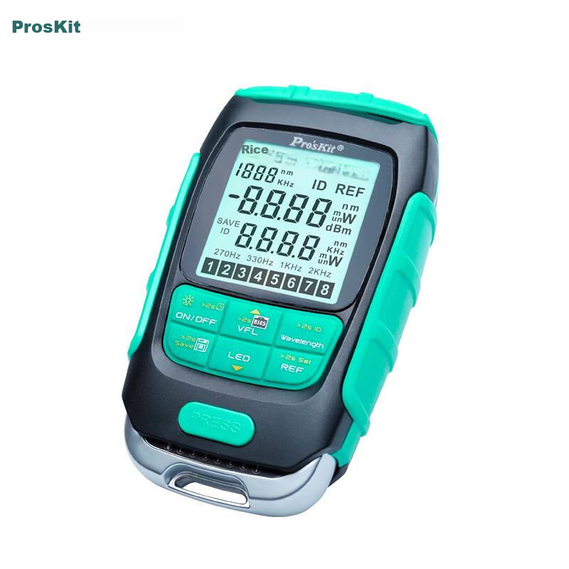 Pro'sKit MT-7616 4-In Multifunctional Optical Power Meter/Continuity Tester/Network Cable Tester, Red Light Pen Network Tester