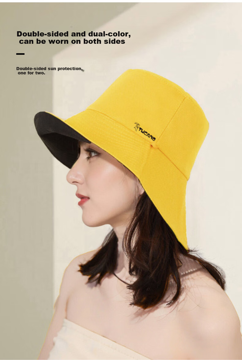TUCANO Sun Protection Hat for Women, Summer Outdoor Sun Hat, Reversible Fisherman Hat, Face-Covering UV Protection Hat for Wome 4
