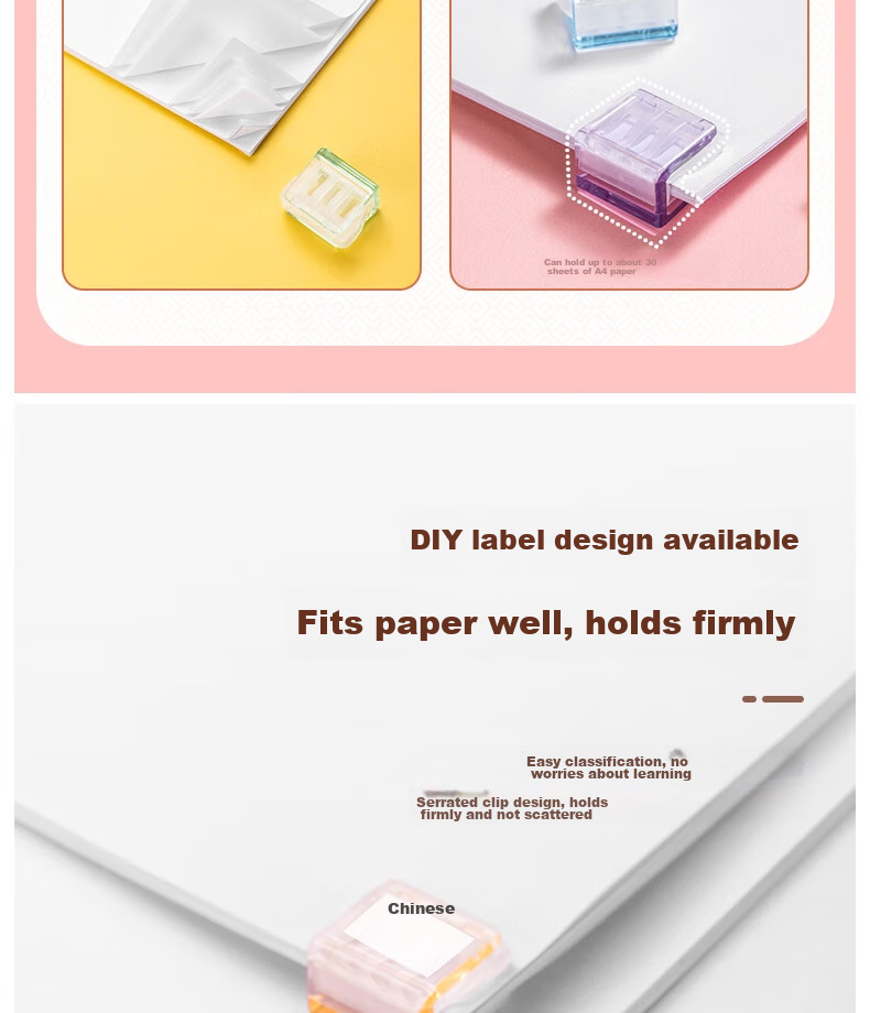 Deli Tube Push Clips, Transparent Ticket Holder Creative Push Clip, Exam Paper Folder File Folder, Storage Small Clips, Office Supplies, Mixed Colors, 20 Pieces/tube, TP560 6