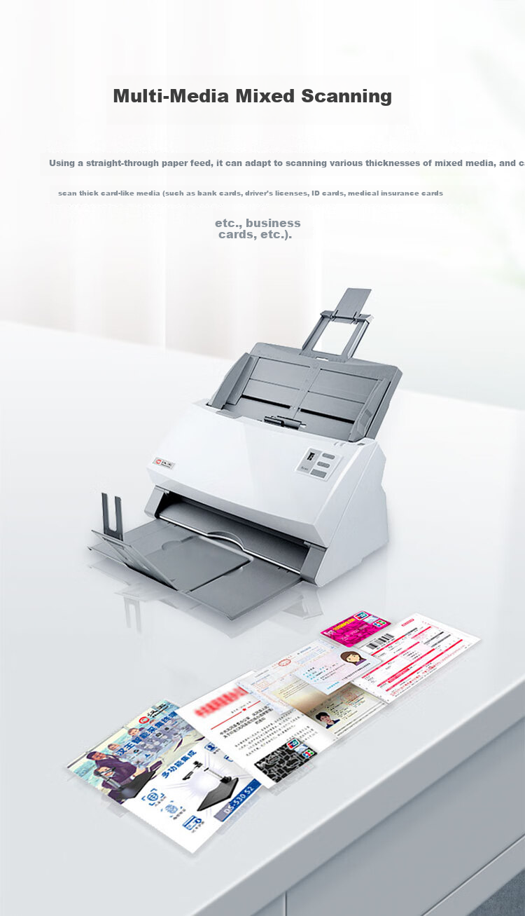 Hanvon HW-6140, A4 Size Double-Sheet Scanning, Automatic Document Feeder, ADF, Hanvon Optical Character Recognition Scanner, 40 Pages/80 Sheets Per Minute, Official Standard Configuratio 2