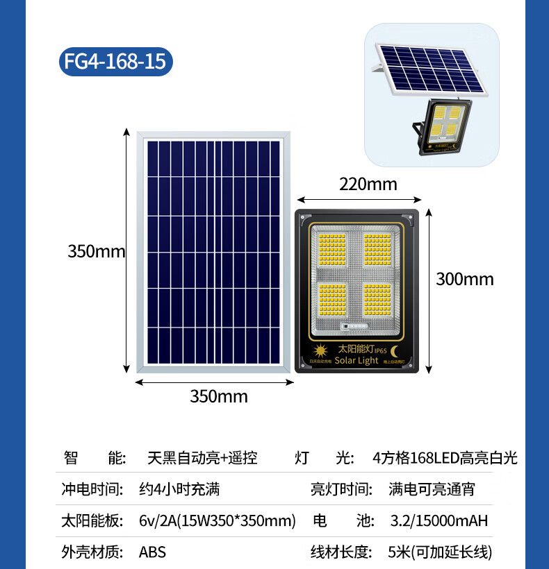 Shufujia Solar Outdoor Lighting, Garden Light, New Rural High-Power Ultra-Bright LED Floodlight, Waterproof Street Lamp for Home Use 7