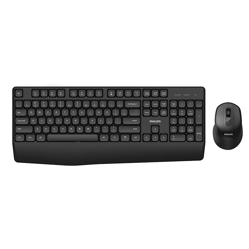 PHILIPS MK520 Wireless Keyboard And Mouse Combo, Ergonomic Keyboard And Mouse Set for Office, Apple MAC Desktop Computer Laptop, Corporate Procurement, Black