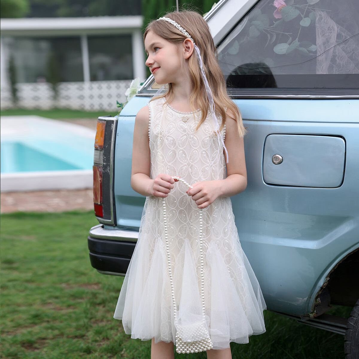 Disney Girls' Princess Dress, Children's Summer 2026 New Style, Sweet Fish-Tail Skirt for Girls with Vest