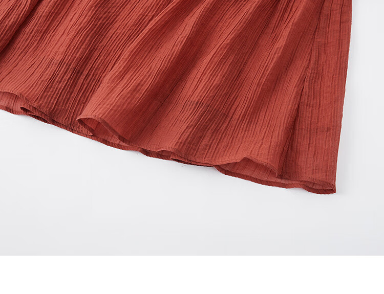 Dme [Heavy Workmanship Layered Spaghetti Strap Dress], Summer Vacation Style, Retro Brick Red, Elegant Cake Skirt 37