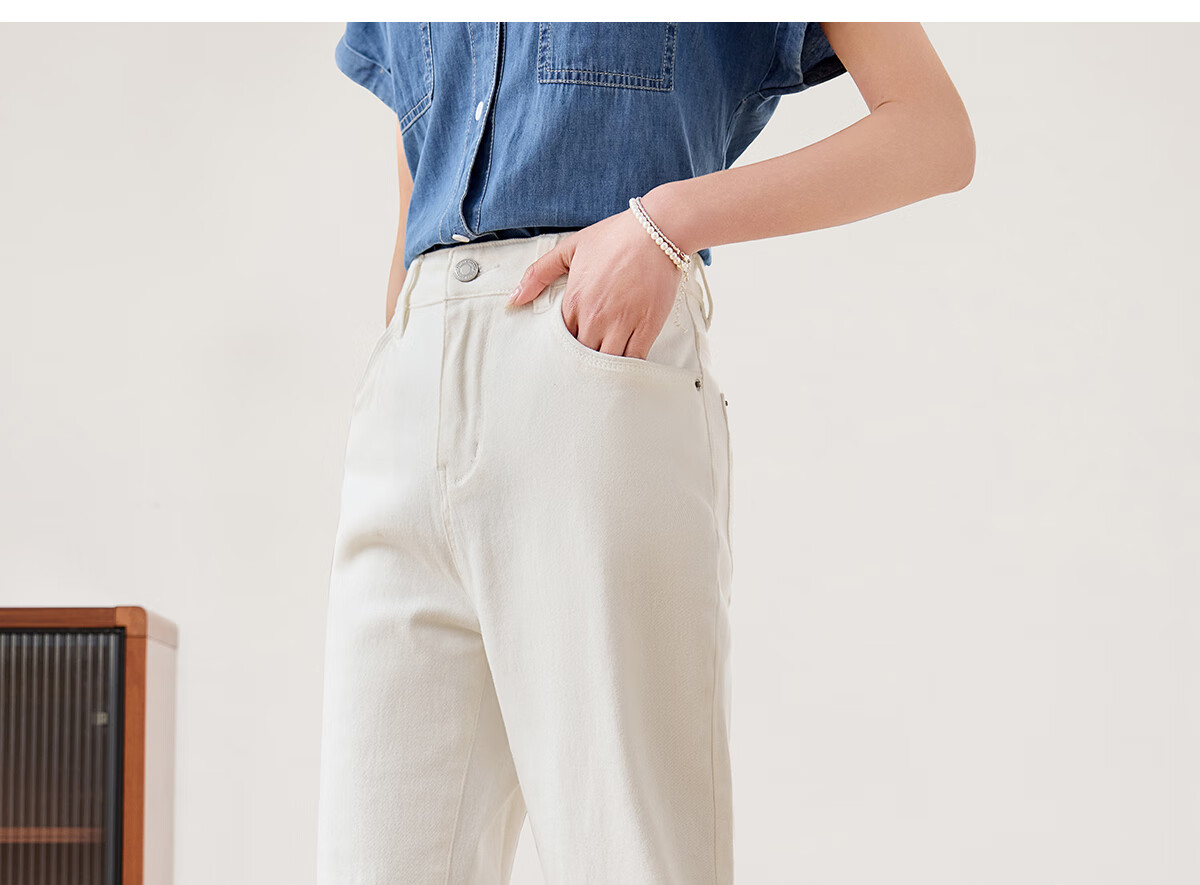 PinCai Women's Jeans, Spring And Autumn Black Straight-Leg Trousers, Slimming And Heightening Effect, Casual Denim Long Pants P143N1009 19