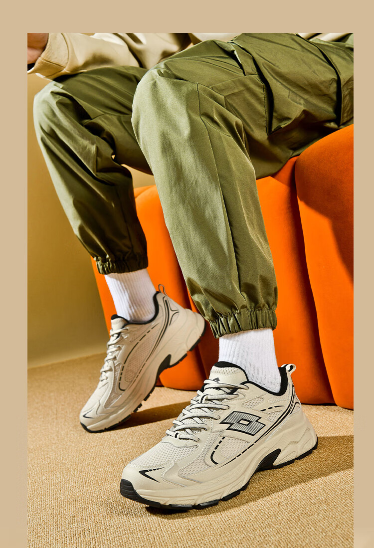 LOTTO Men's Shoes, Spring Casual Sneakers, Retro Dad Shoes, Outdoor Running Shoes, Black, Size 41 11
