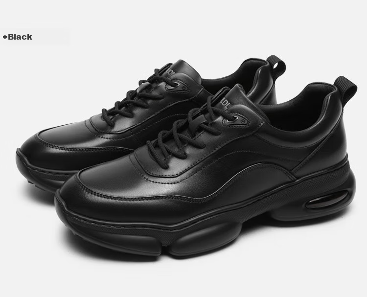 Goldlion Men's Shoes, Thick-Soled Casual Shoes, Soft And Durable Outdoor Trendy Versatile Sneakers, G559430518AAA, Black, Size 39 10