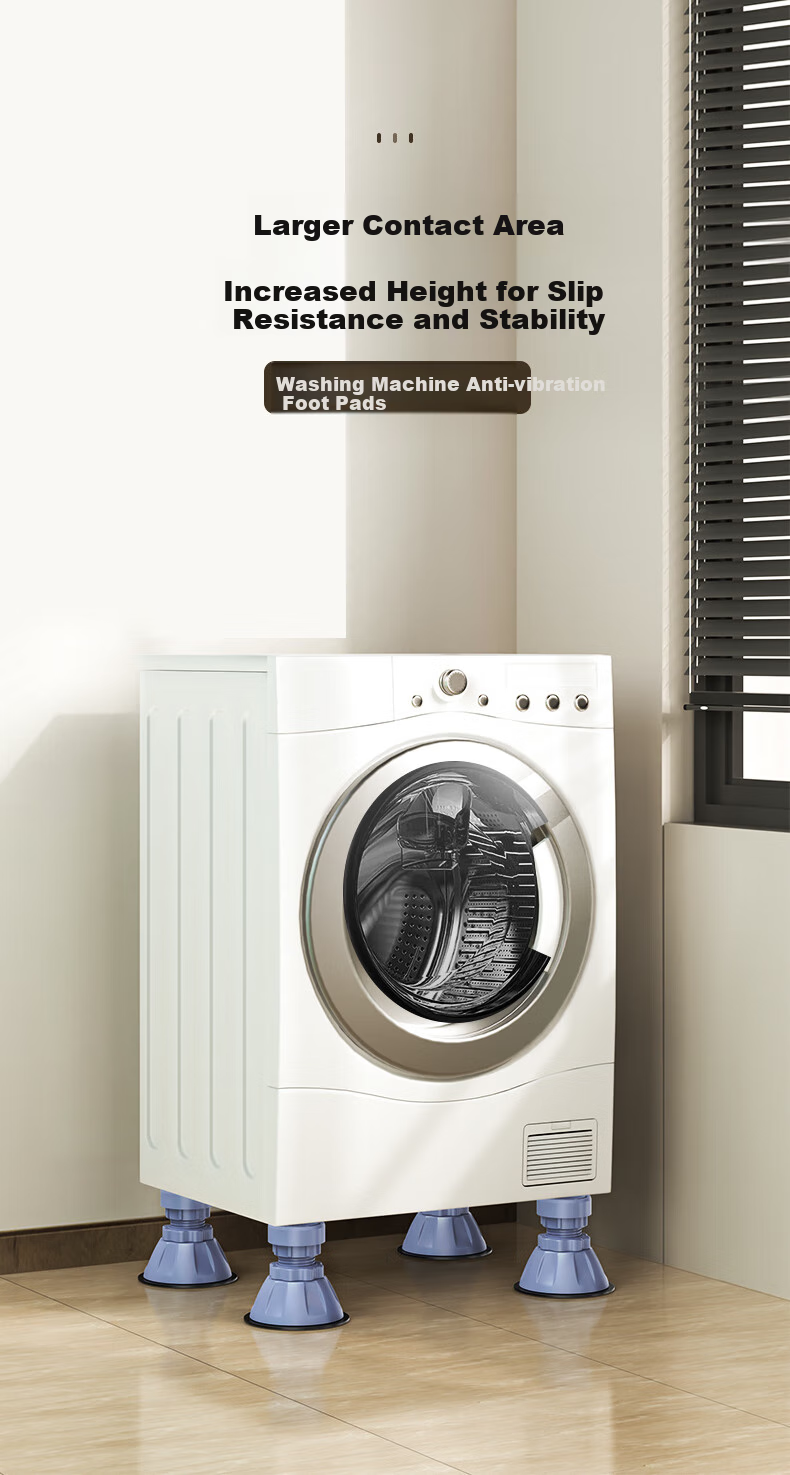 Xizhouyeyu Washing Machine Foot Pad, Height-Increasing Base Stand, Universal for Automatic Top-Loading And Front-Loading Machines, Anti-Vibration, Non-Slip, Adjustable Height-Raising, Suitable for Haier And Xiaotianye Models 1