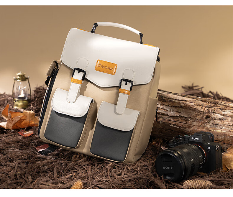 CWATCUN Camera Backpack with Waterproof Top And Bottom Compartments, Side Quick-Access Photography Bag Compatible with Fuji, Canon, Sony, Niko 10
