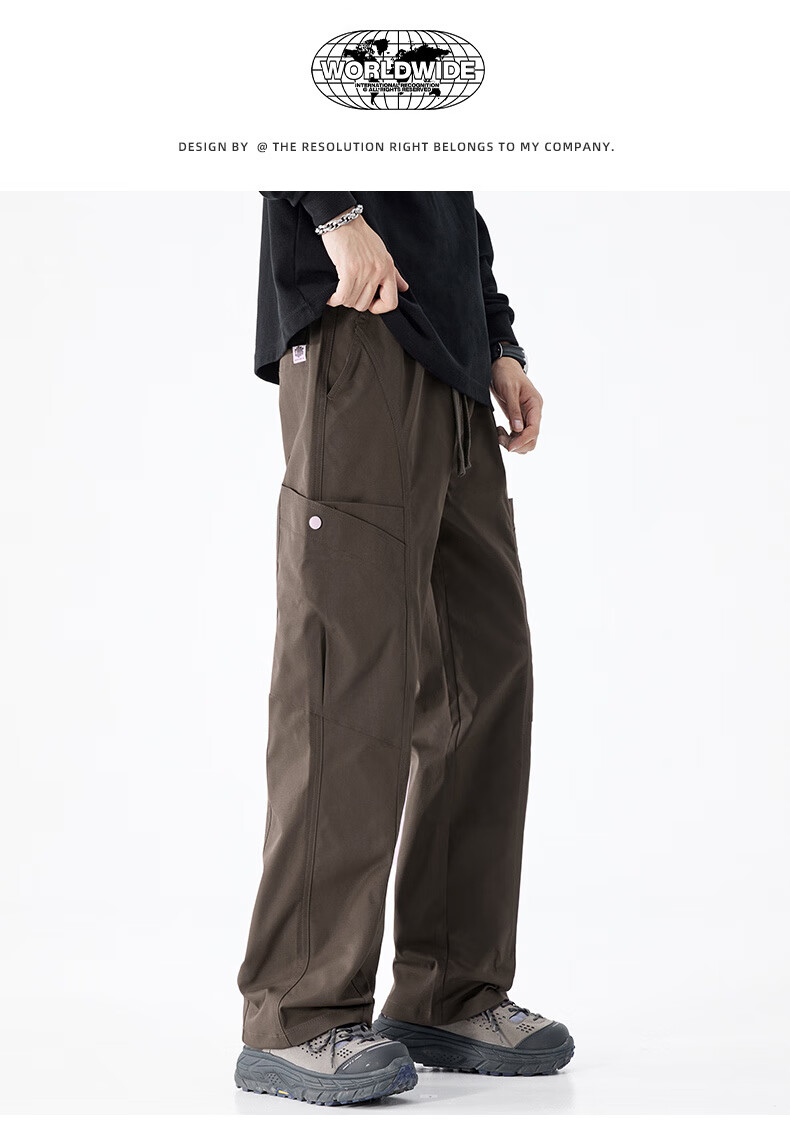 JEEP SPIRIT Men's Cargo Pants, Spring Straight-Leg Casual Trousers, Loose-Fitting Sweatpants, Versatile Comfortable Men's Pants, Black, 3XL 13