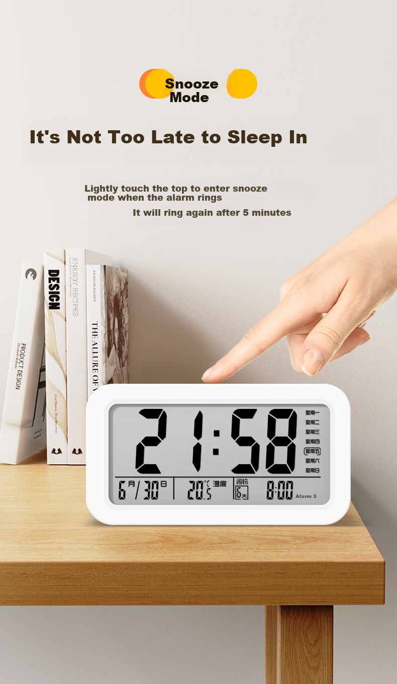 Mashi Alarm Clock for Students And Children, Bedroom Bedside Clock, Specialized Wake-Up Device, 2026 New Smart Electronic Desktop Clock, Back-To Essential, Black Back-To Gift 8