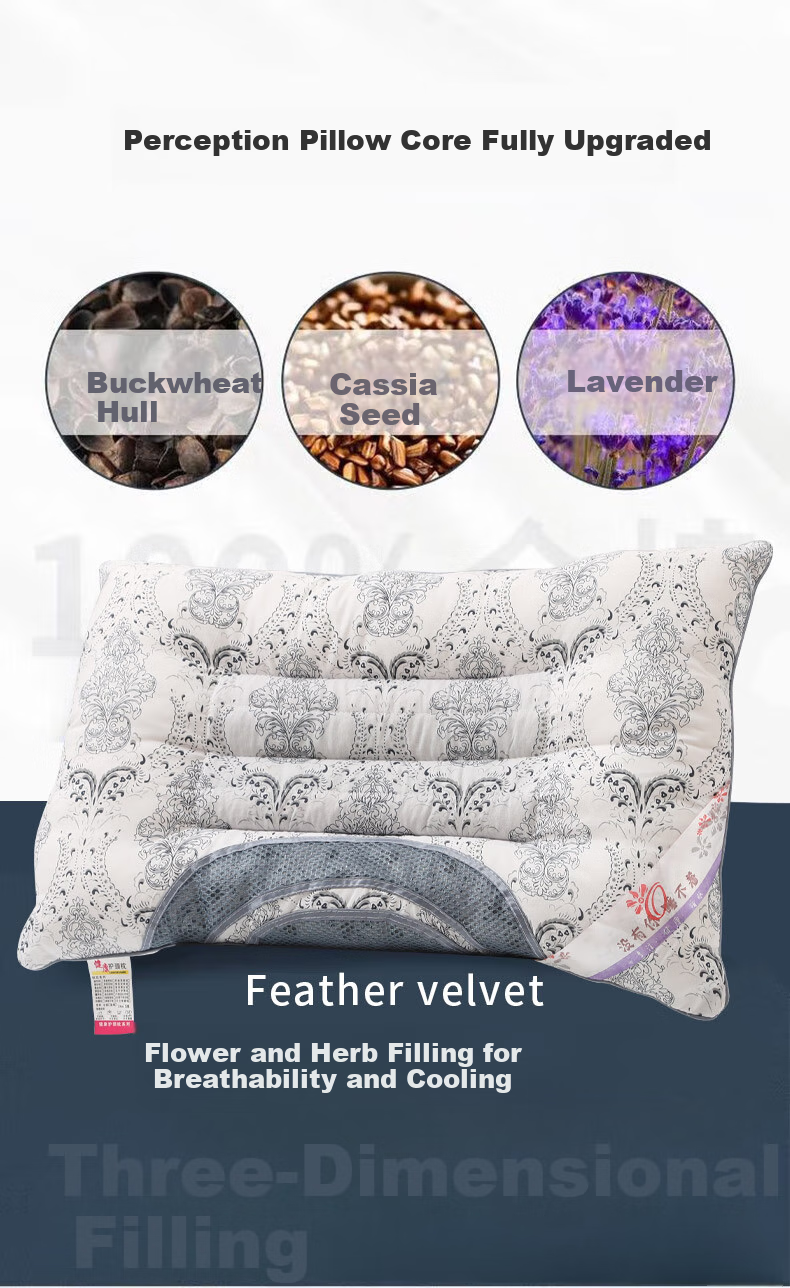 Jinhao Dual-Use Buckwheat Pillow Core Neck Support Pillow Ultra-Fine Fiber Pillow 45*70cm 850g 3