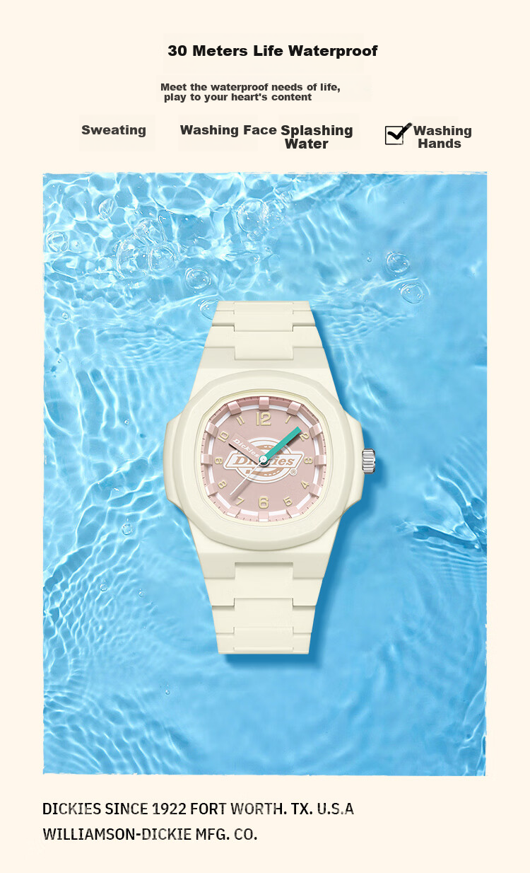 Dickies Student Watch Exam Watch for Girls, Simple Children's Silent Quartz Watch, Qixi Festival Gift for Girlfriend, CL-613 Pink 1