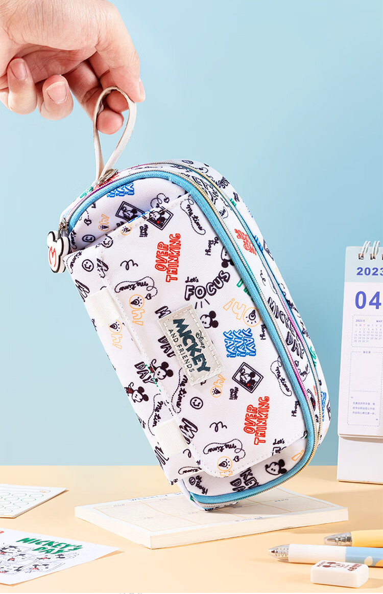 Disney Pencil Case for Elementary Students Large Capacity Multifunctional Multi-layer Storage Stationery Box Pencil Box School Supplies Blue Back to School Gift 7
