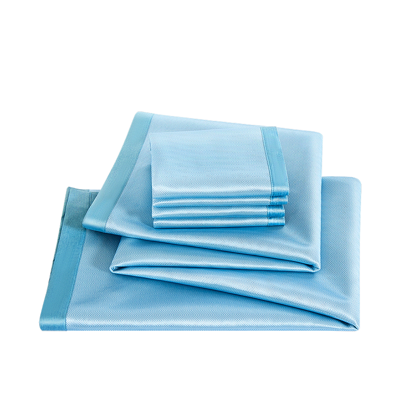 FUANNA Cooling Mat Class A Milk Silk Printed Cooling Ice Silk Mat, Double Size Three-Piece Set, Blue, 1.8*2 Meters [Washable]