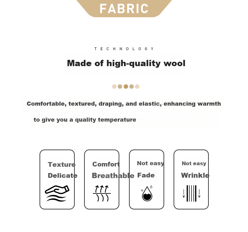 FIRS Men's Wool Spring Autumn Wrinkle-Free Straight Casual Dress Pants Professional Suit Trousers 3