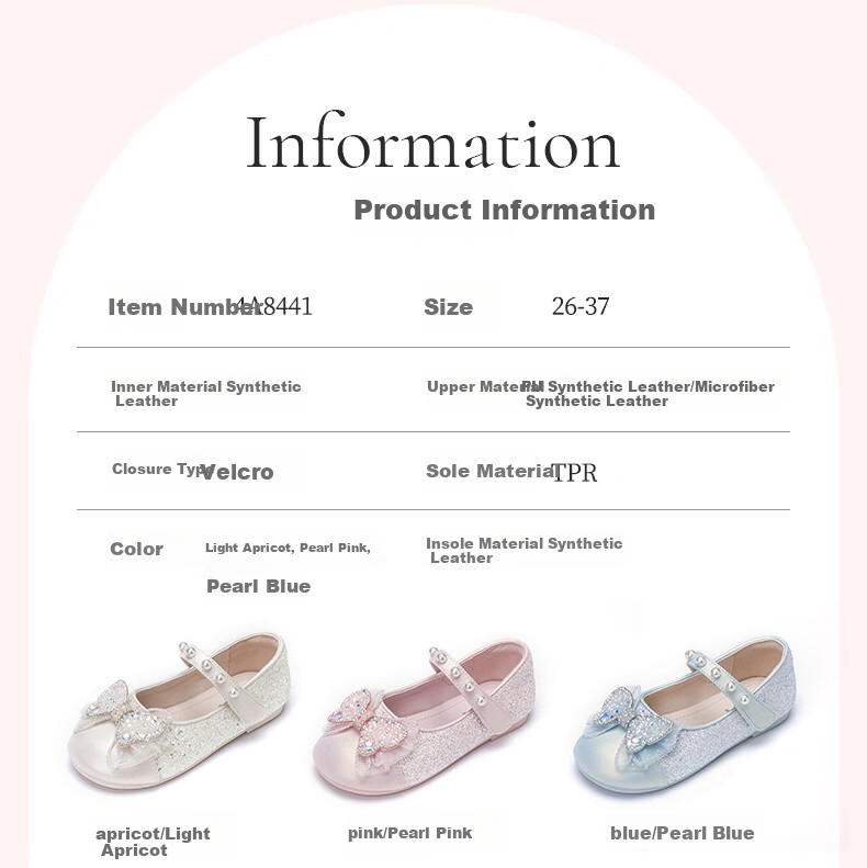 Follow Me Girls' Sequin Bow Square-Toe Princess Shoes, Soft Sole Breathable Girls' Performance Dress Shoes, Pink, Size 30 3