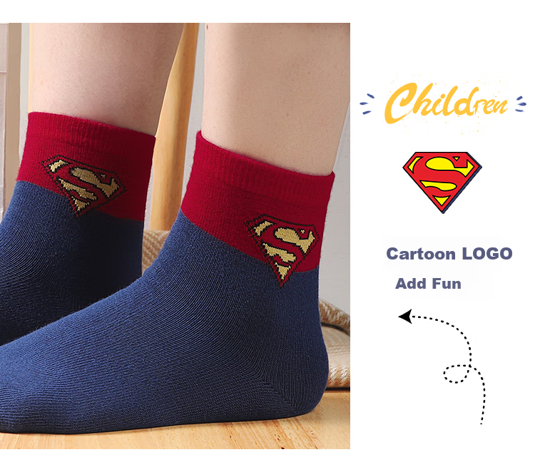 LangSha Children's Socks for Boys, Spring And Summer Cotton Socks, Comfortable Breathable Casual Sports Socks for Boys, Small to Big Kids Mid-Calf Socks 3