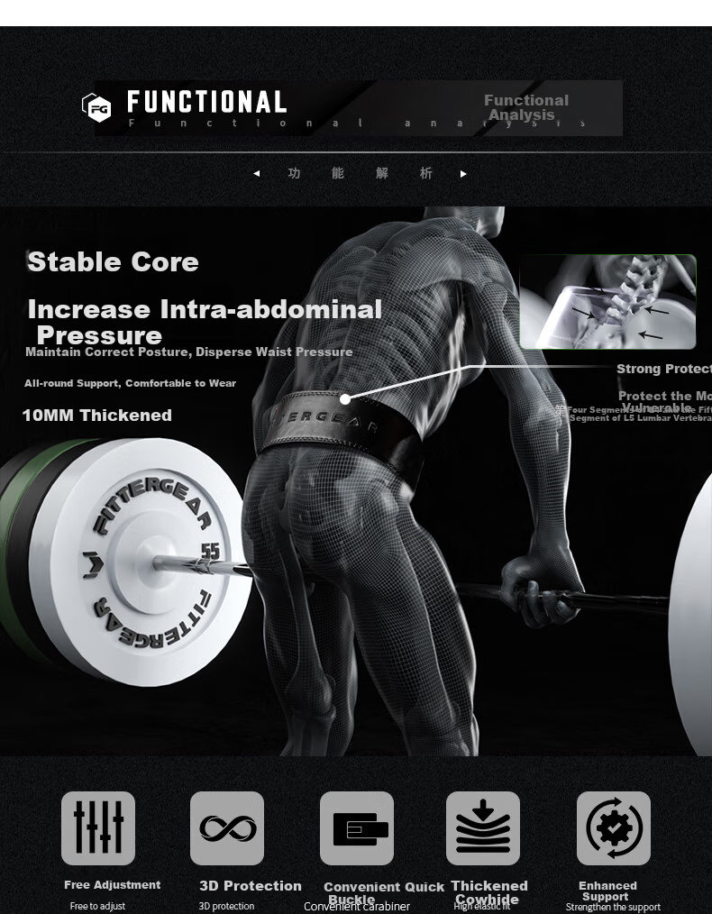 FITTER GEAR Strength Training Fitness Waist Belt Quick-Release Squat Deadlift Barbell Bench Press Weightlifting Protective Gear Men's Waist Support Belt 3