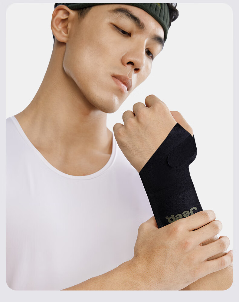 JEEP Fitness Wrist Support Anti-Sprain Compression Carpal Tunnel Professional Sports Wrist Brace One-Piece Green One Size 14