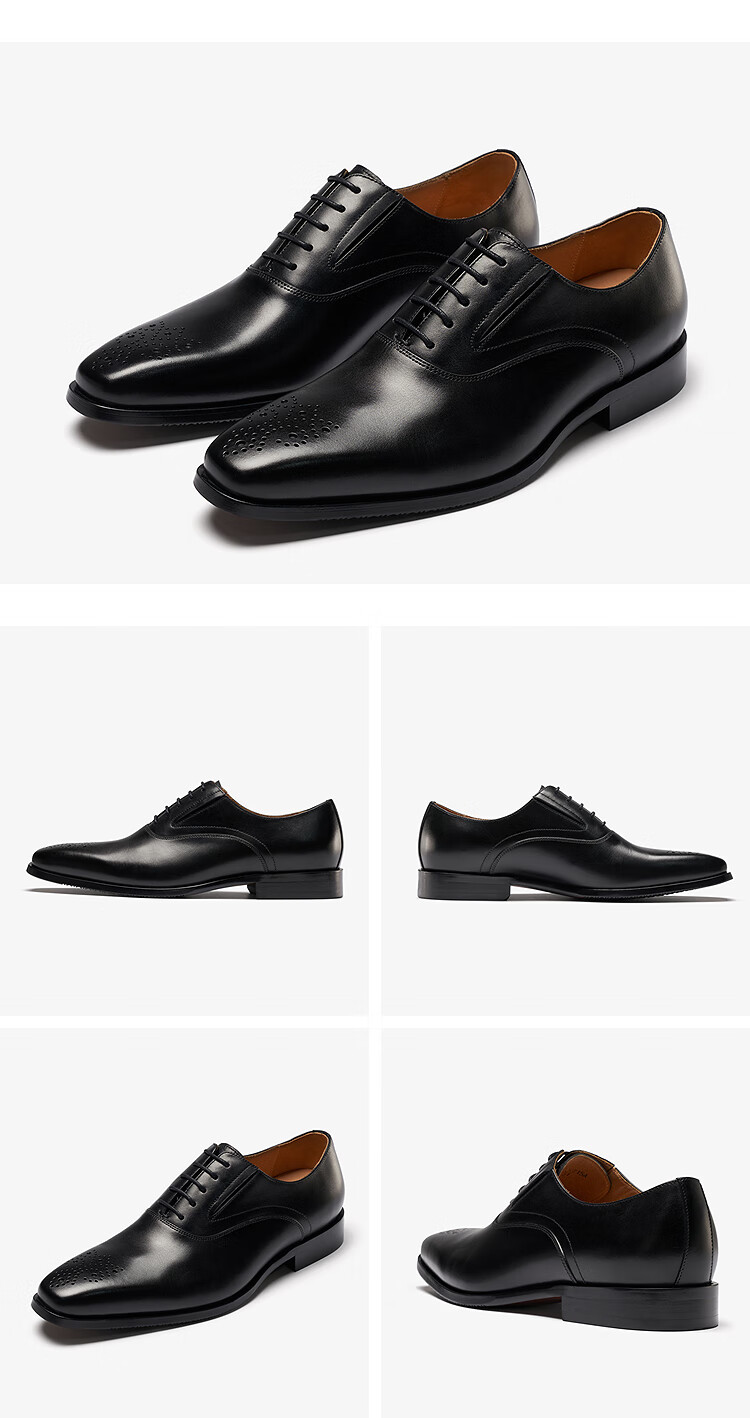 Le Saunda 2026 New Style [Gentleman Character] Lace-Up Business Formal Leather Shoes for Men 09708, Black BKL, Size 41 5