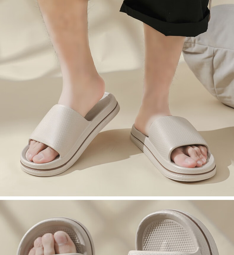 Huameijianbu Home Couple Slippers, Thickened, Non-Slip, Quiet, Macaron Style, for Men And Women, HM618, Shrimp Pink, Size 40-41 4