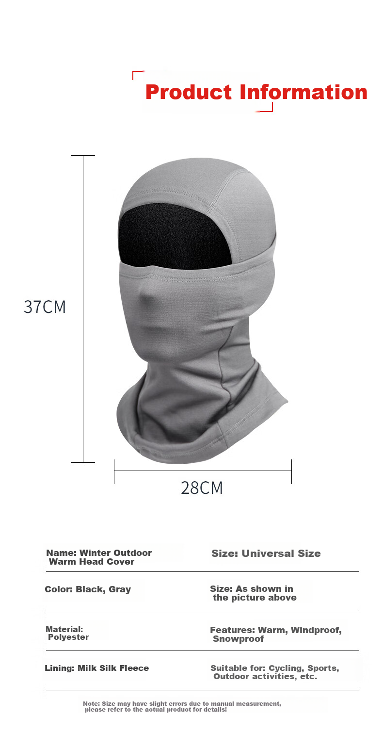 BWNK Autumn And Winter Warm Headgear for Men And Women, Bicycle Electric Bike Motorcycle Riding Face Mask Full-Face Skiing Cold-Proof Hat 2