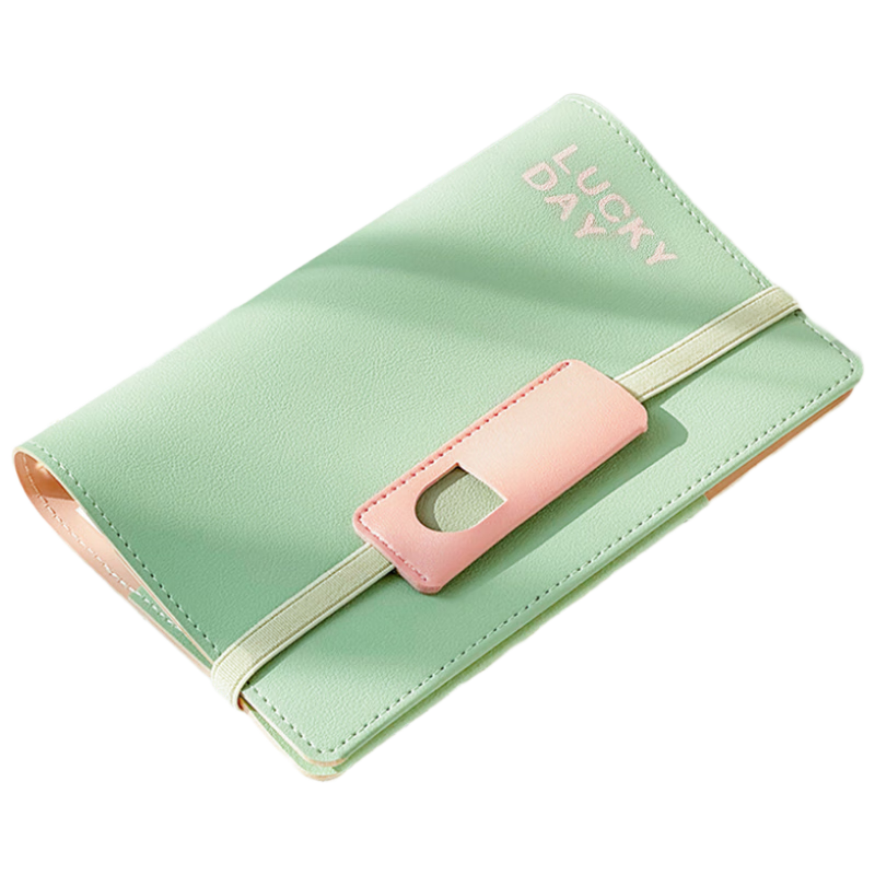 Sannianerban Luckyday Leather Cover Strap Notebook, Thick Journal, Meeting Record Book, Planner - Baye