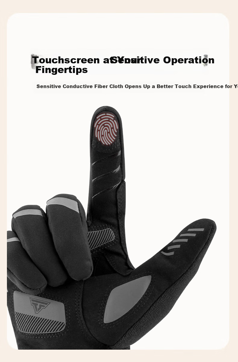 Tasiduizhang Winter Cycling Gloves, Warm, Windproof, Cold-Resistant, Fleece-Lined, for Motorcycles, Electric Bicycles, Skiing, Men And Women, Touchscreen Compatible, XL Size 7