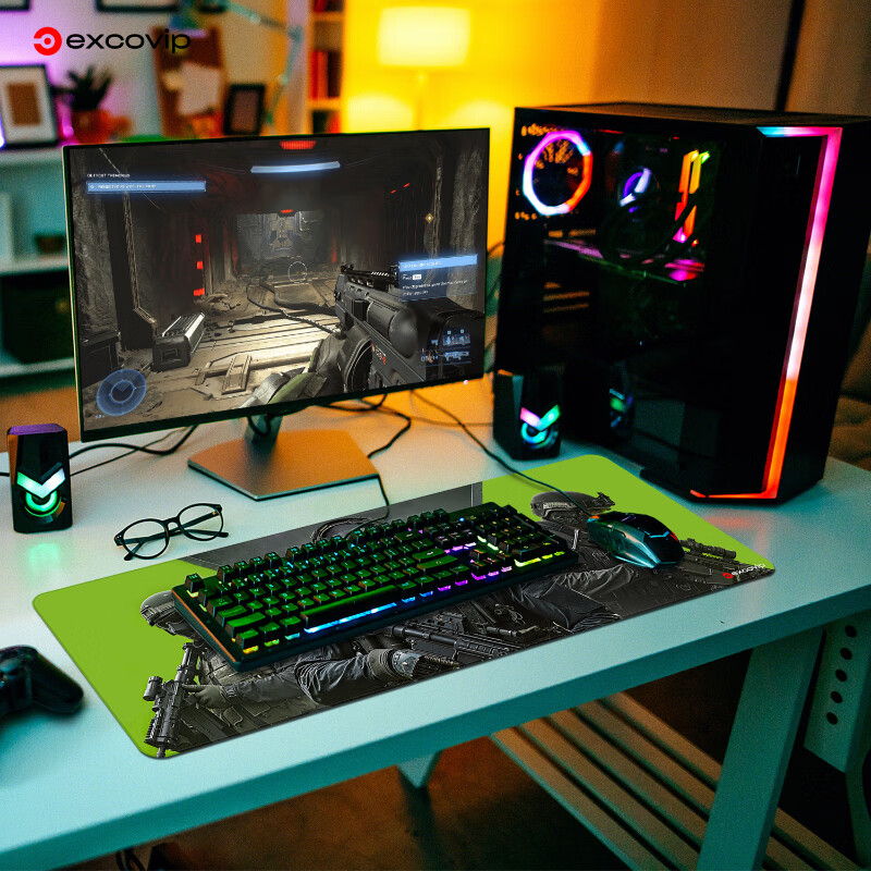 EXCO Skeleton Team Mouse Pad Large Desk Mat, Lock Edge Gaming Pad, Laptop Office Edge Large Size Keyboard Pad 0441 3