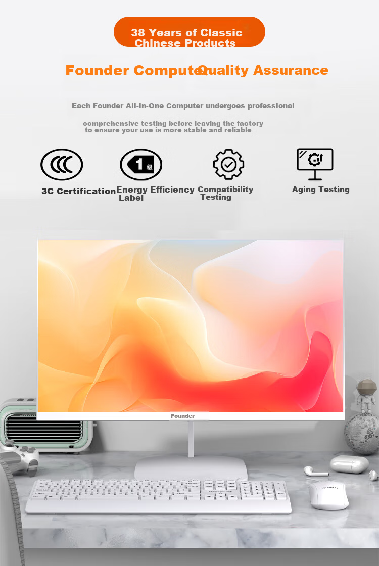 Founder 23.8-Inch All-In Desktop Computer, Commercial And Home Office Use (New Four-Core N95, 8GB RAM + 256GB SSD, IPS-ADS Screen) 3