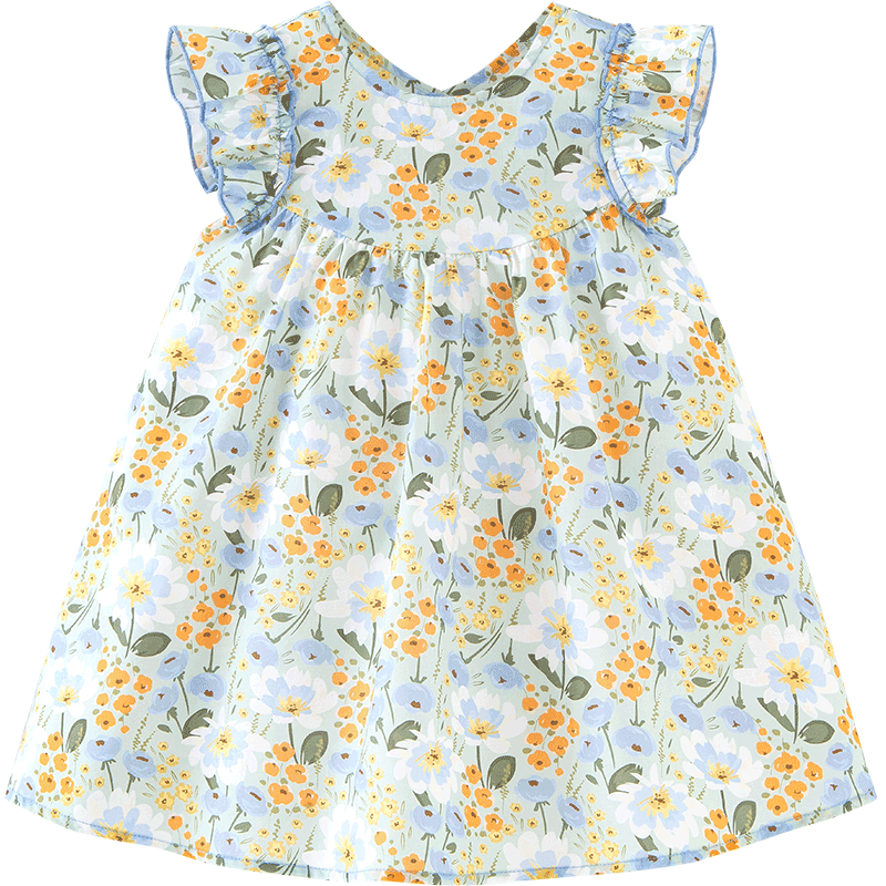 Minibala Girls' Cotton Dress, Baby Clothes, Princess Dress, New Style Skirt