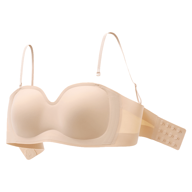 Xia Xiaonian Cake Seamless Strapless Bra for Small to Medium Bust, Nude, Size S (70A/70B/65C)