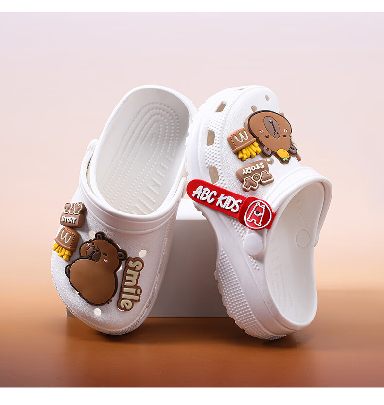 ABC KIDS Children's Slippers Summer Sandals for Boys And Girls Soft-Soled Hole Shoes Kapibara Beach Shoes 8597 Pink 39-40 8
