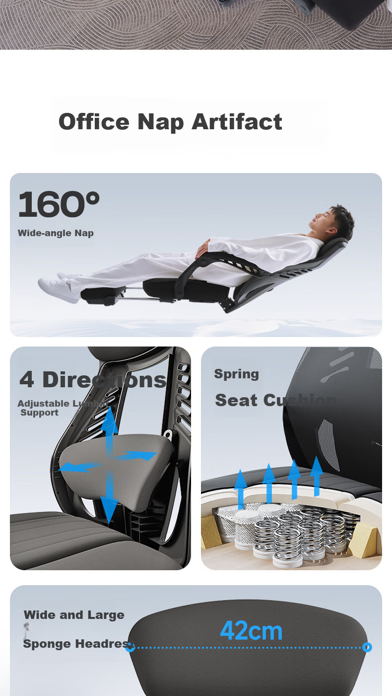 Xige 926 Office Chair Ergonomic Recliner Boss Computer Chair Dual-Use Nap Chair 3