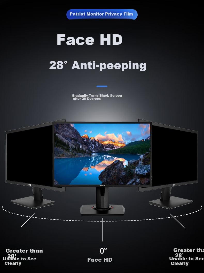 Aigo Computer Privacy Screen Protector, Monitor Privacy Film, Laptop And Desktop Anti-Peeping Film, Privacy Protection Screen, 23.8 Inches (16:9) 3