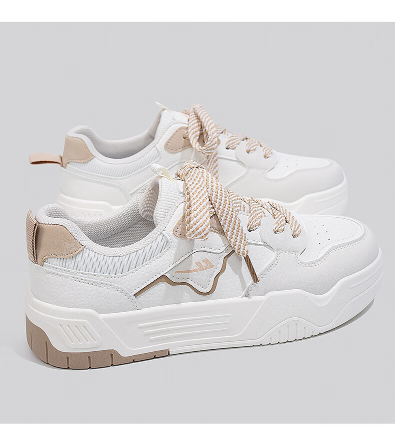 Huili Official Women's Shoes, Summer Sneakers for Women 2026, Casual Ladies' Shoes, Lightweight Thick-Soled Shoes for Women, White-Gray Size 38 18