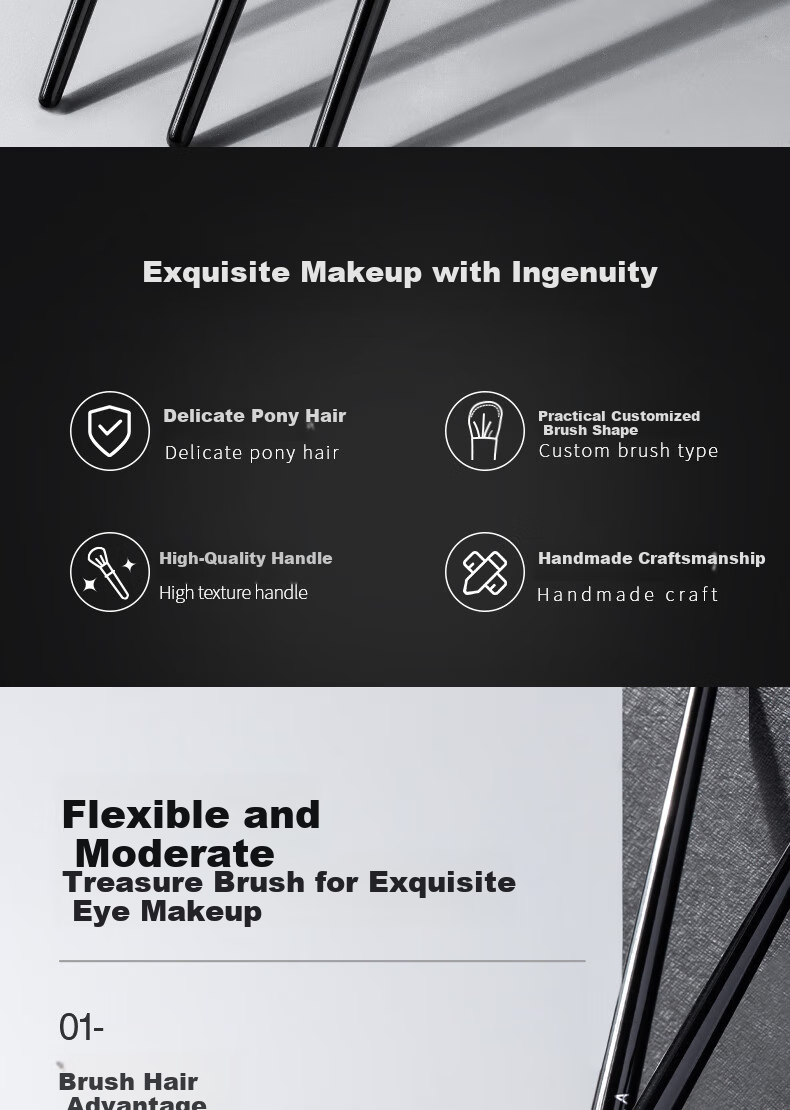 AOLANLA Master Series Small Eyeshadow Brush, Horse Hair Eye Detail Makeup Brush, No. 15 Under-Eye Blending Brush, Single Piece 2