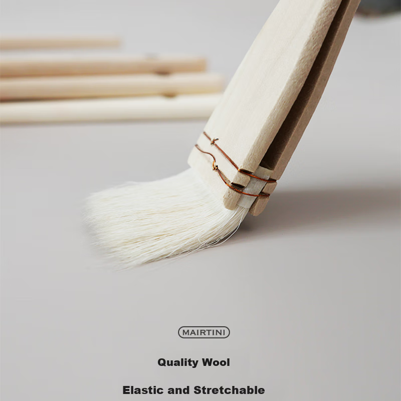 MAIRTINI Watercolor Brush Short Handle Flat Brush Squirrel Hair Brush Acrylic Oil Painting Universal Fan Brush Small Brush 30mm Red WF818-03 7