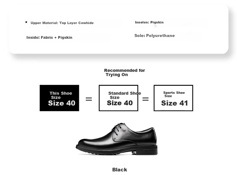 LAORENTOU Men's Leather Shoes, Business Formal Shoes, Genuine Leather Breathable Casual Derby Shoes, Groom Wedding Shoes, LA105 Black, Size 39 2