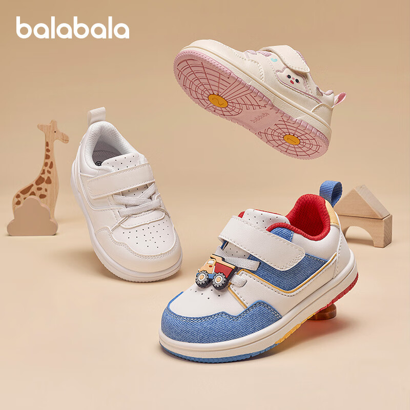 BALABALA Children's Shoes, Toddler Walking Shoes, Boys' And Girls' Sneakers, White Shoes, Spring And Autumn 2025 New Footwear, 209125144217