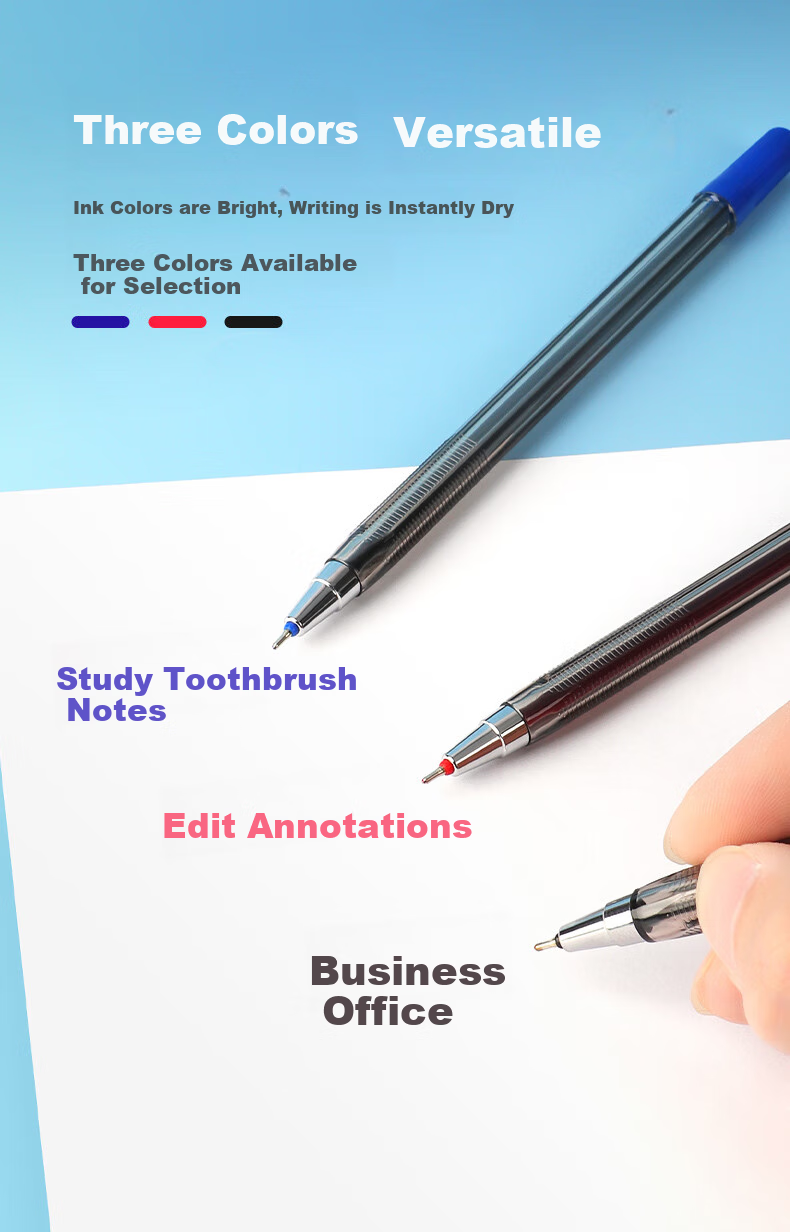BAOKE B79 Ballpoint Pen, Medium Oil Pen, 0.7mm Semi-Needle Tip, for Students And Office Use, Original Pen, Bill Pen, Black, 12 Pens/box 5