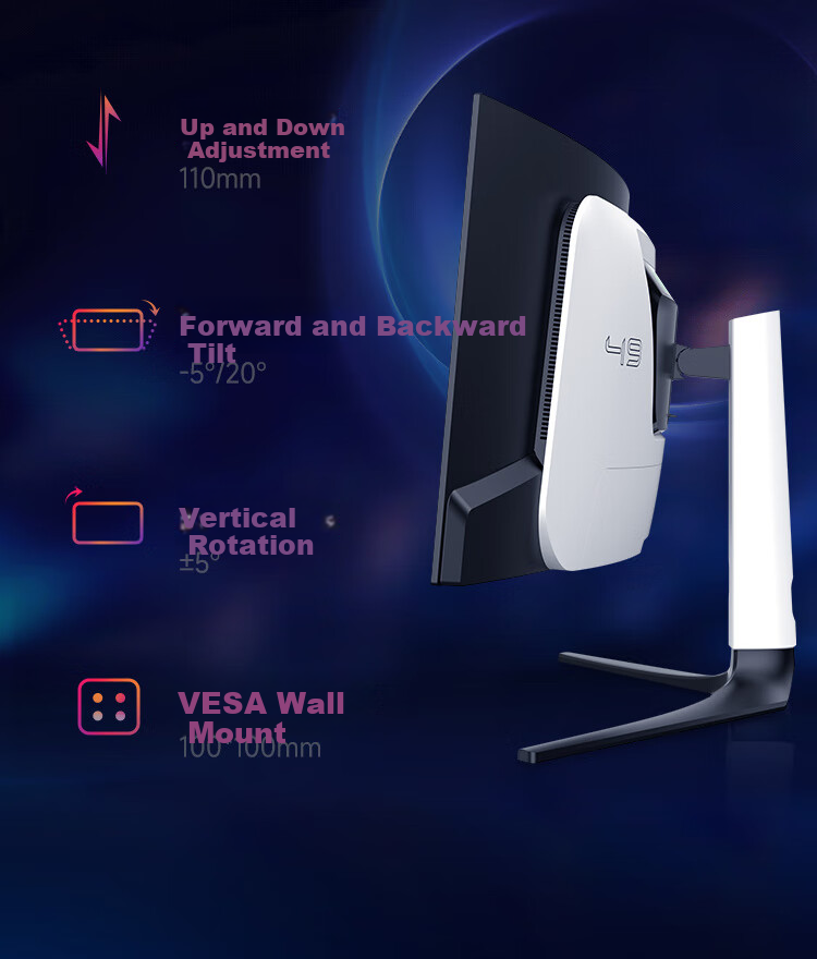 HKC 49-Inch QD-OLED Curved 5K, 240Hz Ultra-Wide Gaming Screen, HDR400, Hardware Low Blue Light, 10bit, E-Sports Type-C 90W, Rotatable And Height-Adjustable Monitor GS49UK 18