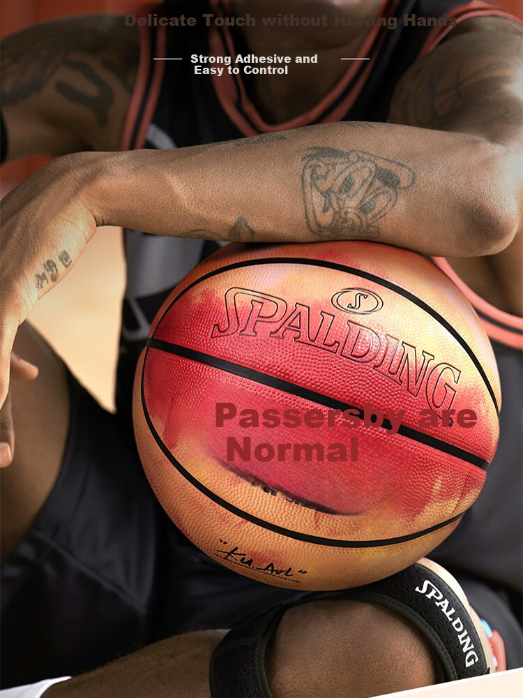 SPALDING No. 7 Street King Co-Branded Indoor/outdoor Universal Non-Slip Wear-Resistant No. 7 Rubber Basketball 85-059Y 5