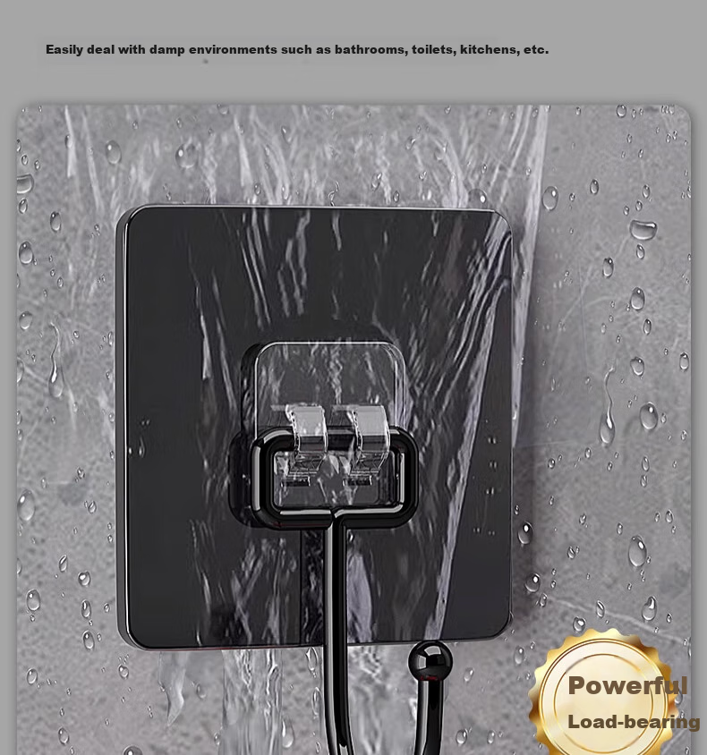 CHUSHE No-Drill Heavy-Duty Adhesive Hooks for Kitchen, Bathroom, Wall-Mounted Cleaning Tools, Household Use 9