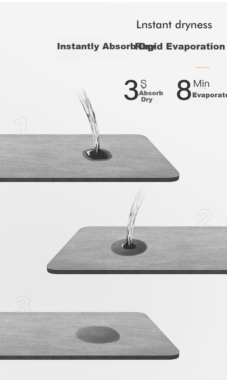 Qiqijia Household Diatomaceous Earth Mat, Absorbent Mat, Bathroom Entrance Foot Mat, Non-Slip Bath Mat, Quick-Drying Washroom Mat 3