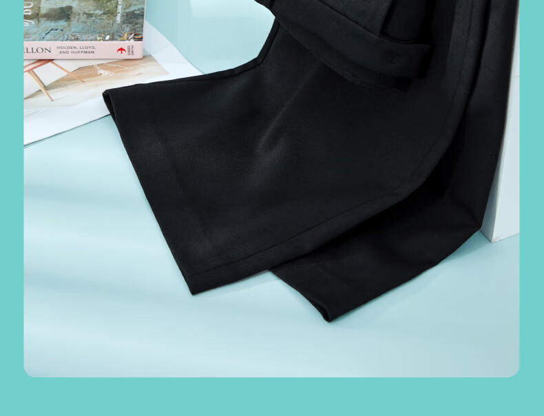 ESE-Y Wide-Leg Suit Pants for Women, Spring 2025 New Style, High-Waisted Draping Slimming Trousers, Black-Standard Size 31 20